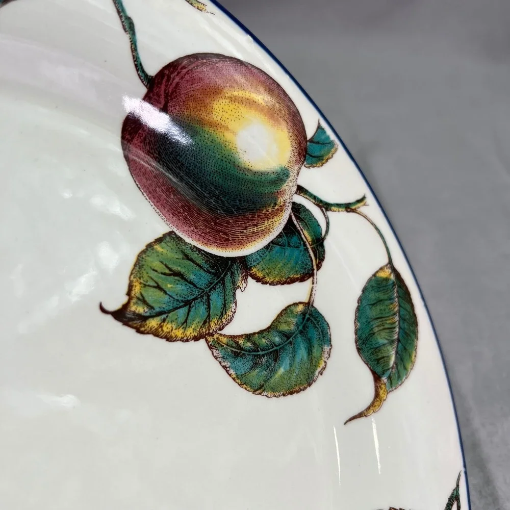 Pier 1 Macintosh Dinner Plates Set of 2 White Fruit Harvest Cottagecore 10.25in